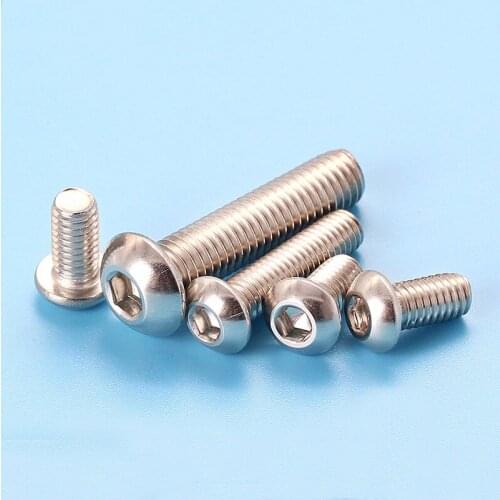 M2.5 Allen screws Mushroom head screw 304 stainless steel semi - round head hex socket bolts pan head HEX TAP BOLT M/S PAN HD
