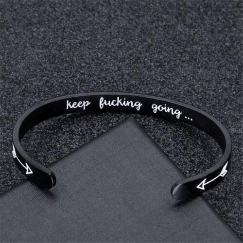 High Grade Stainless Steel Bracelet For Women Girl Friendship Jewelry Carved Letters Cuff Bracelets Bangles Christmas Best Gifts