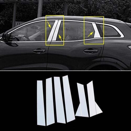 For Renault Kadjar 2015-2019 Chrome Window B C Pillar Strip Cover Trim Stainless Steel Car Exterior Styling Modify Refit