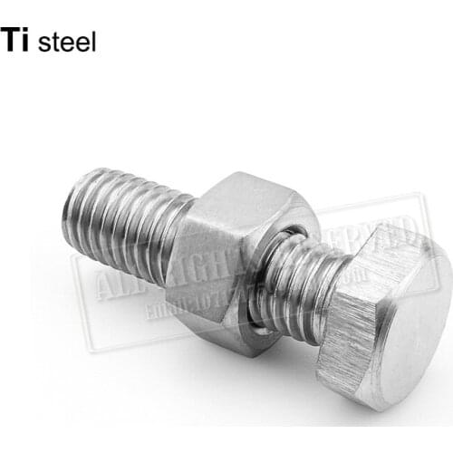Nut bolt M16 titanium hex head bolt stitanium washer Ti steel Hex Nut titanium steel
