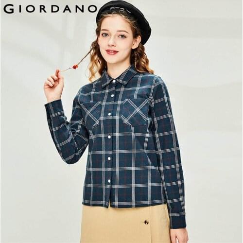 Женские фланелевые рубашки Giordano China At AliExpress
