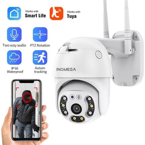 INQMEGA TUYA SMART 3MP PTZ Camera IP66 Wifi IR Two-way Audio Wireless HD Cam Security Auto Tracking Surveillance CCTV 24 Hours