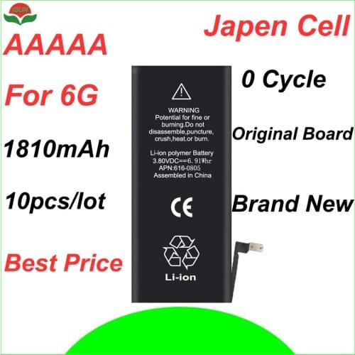 ISUN 10pcs/lot original quality 0 cycle mobile battery for iPhone 6 6G 4.7 1810mAh 3.82V battery replacement