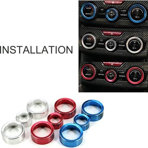 JEAZAE 3Pcs Car Air Condition Knob Rings AC Control Switch Knob Ring Sequins Trim Covers For Subaru XV 2018 2019 Car-styling