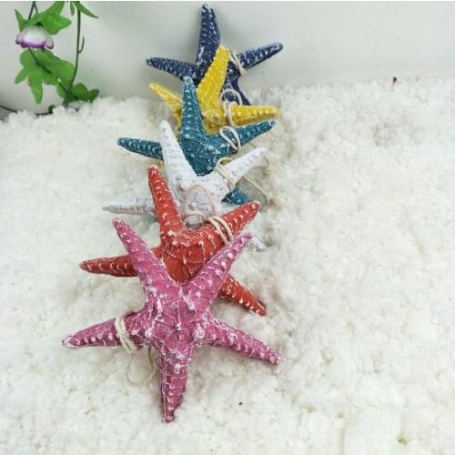 13/16/22cm Creative Resin Colorful Starfish Figurines Wedding Home Bar Wall Hanging Wall Decoration DIY Finger Starfish Crafts