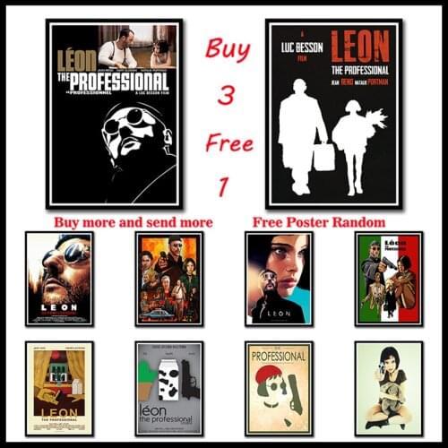 Leon The Professional Coated paper Poster Wall Sticker Livingroom Bedroom Cafe Decor Frameless