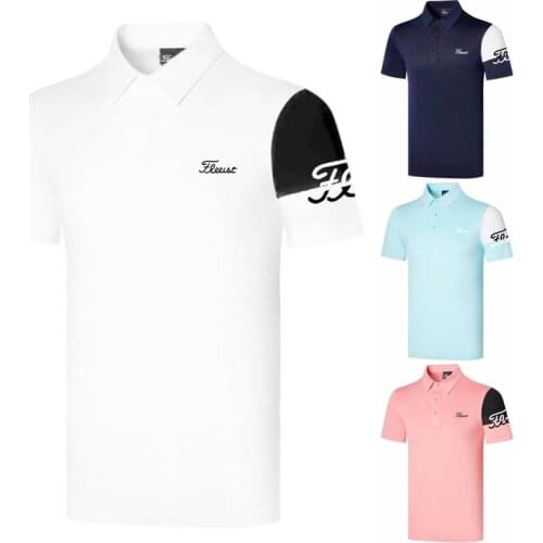 Summer Golf Wear Quick Dry Polo Mens Short Sleeve T-shirt Sweat Wicking and Breathable Outdoor Sportswear Summer