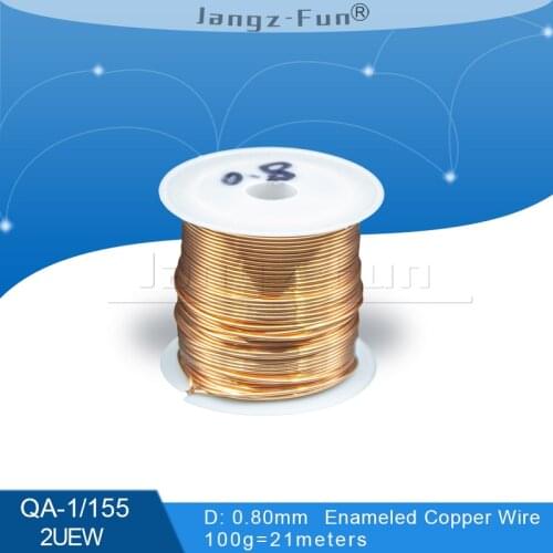100Grams 21meters Polyurethane Enameled Copper Wire Diameter 0.80MM Varnished Copper Wires QA-1/155 2UEW Transformer Jumper