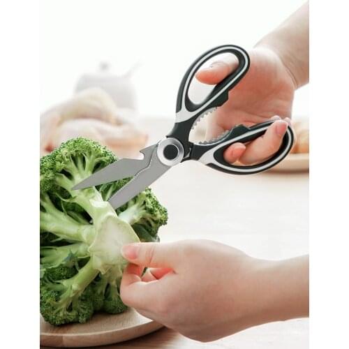Multifunctional Kitchen Scissor Cutting Knife Plate Stainless Steel Meat Cutting Scissors Chicken Bone Opening Bottle Tool