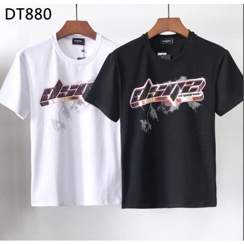 2021 new Dsq2 mens printed T-shirt, round neck oversized T-shirt DT880