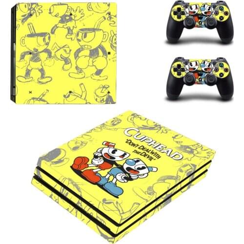 Cuphead PS4 Pro Stickers Play station 4 Skin Sticker Decal Cover For PlayStation 4 PS4 Pro Console & Controller Skin