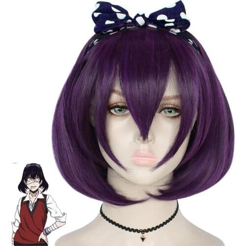 Kakegurui Compulsive Gambler Midari Ikishima Cosplay Wig Short Synthetic Hair Halloween Christmas Carnival Wigs With Accessories
