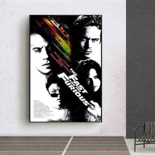 The Fast and The Furious Poster Movie Abstract Canvas painting print poster street living room Home Decor