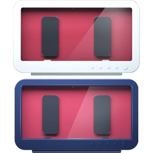 Rotatable Bathroom Shelf Under 7 Inches Mobile Phone Holder Wall Hanging Punch-free Toilet Shower Bath Waterproof Storage Box