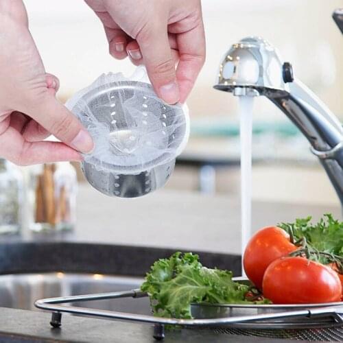 Sink Drain Hole Trash Strainer Mesh Disposable Garbage Bag Kitchen Waste Bathtub Drain Filter Kitchen Bathroom Accessories