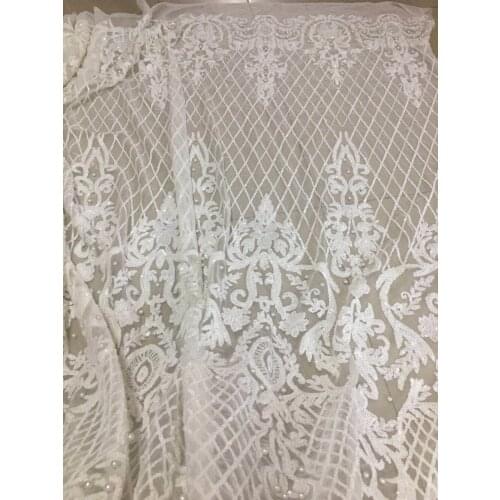 Christmas cloth sequin fabric JL248# White sequins beaded plaid African cloth for wedding dinner party dresses