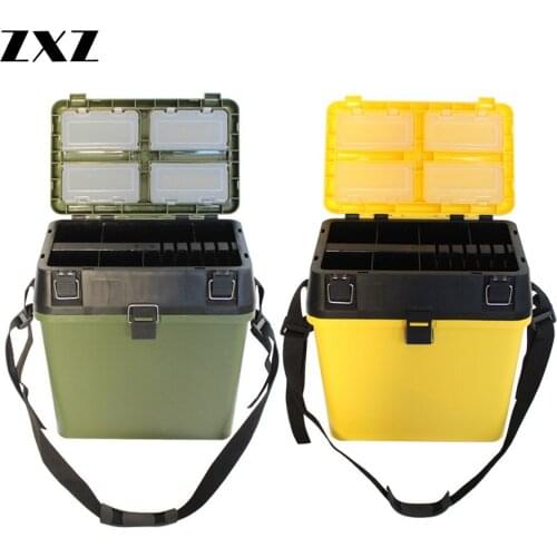 33*20*37cm Can Carry or Sit Thick Fishing Bucket Live Fish Box Barrel Boxed Storage Lure Bait Hook Line Accessories Tackle Case