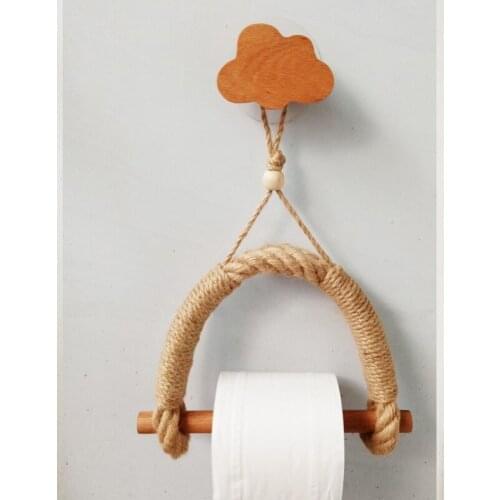 SHGO HOT-Vintage Roll Paper Holder Towel Hanging Rope Rack Wall Mount Toilet Paper Holder Home Hotel Bathroom Accessories