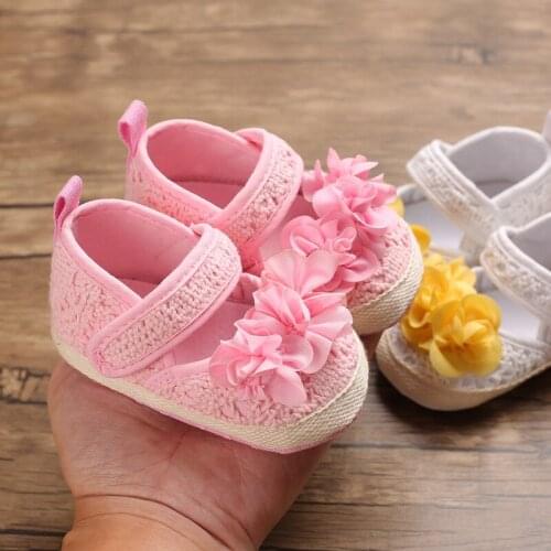 Lovely Infant Toddler Princess First Walkers Newborn Baby Girls Kid Prewalker Soft Soled Shoe Bow Dress Knitting Shoes Footwear