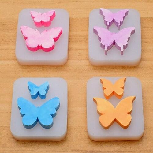 U90E 4 Pcs/Set Butterfly Epoxy Resin Mold DIY Car Aromatherapy Plaster Silicone Mould