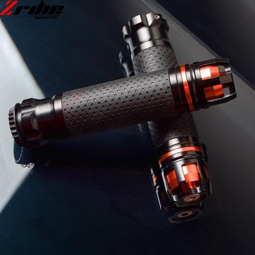 Universal 7/8'' 22mm Fiber Motorcycle handlebar Aluminum Handlebar Hand Grips For Honda VFR 750 800 VTR1000F CBF1000 VF750S