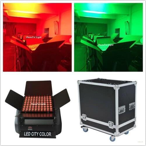 Flightcase packing ) 4pcs High Power Projector City Color LED RGBW Dmx Wall Washer Light 80*10w 4in1 rgbw waterproof wash lyre
