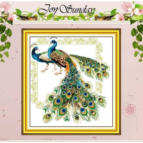 Lucky Peacocks Counted Cross Stitch Handmade 11CT 14CT Cross-stitch animals Cotton Cross Stitch Kits for Embroidery Needlework