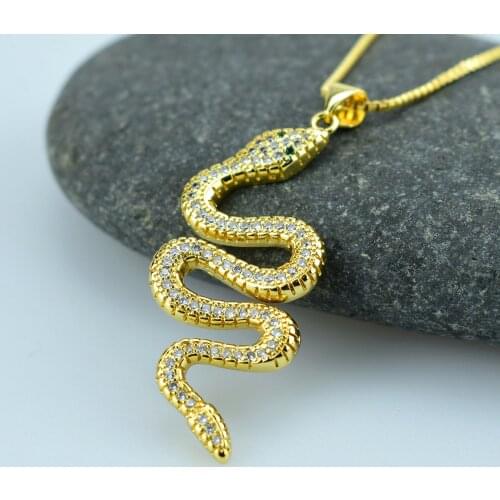 Gold Color Link Chain Snake Pendant Necklaces Women Punk Clavicle Choker Necklace Fashion Statement Jewelry Gift