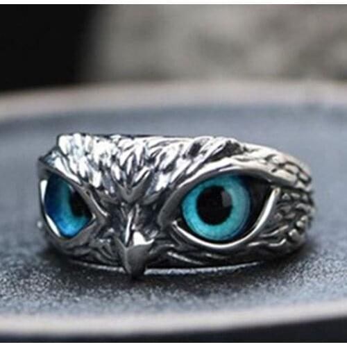 1Pc Demon Eye Owl Ring For Women Girl Lovers Retro Animal Open Adjustable Ring Statement Ring Jewelry Gift Dropshipping