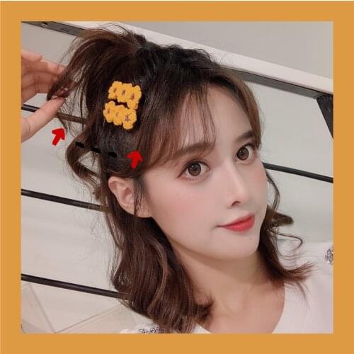 100pcs/lot DIY Simple Multi Knitting Wool Hair Clips Flowers Bang Hairpins Hair Styling Tools Accessories HA1538