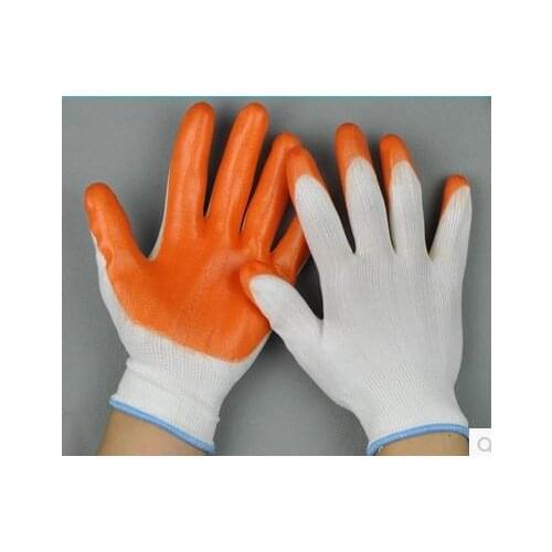 12pair Special Labour protection glove rubber wholesale wear-resisting PVC glue work gloves
