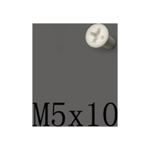 2pcs M5x10mm Phillips Countersunk Head Screw Ceramic Insulated Bolt High Temperature Corrosion Resistance Zirconin