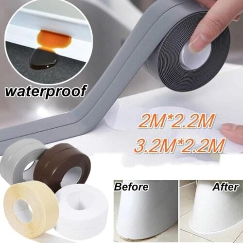 3.2Mx3.8CM Kitchen Sink Waterproof Sticker Anti-mold Waterproof Tape Bathroom Countertop Toilet Gap Self-adhesive Seam Stickers
