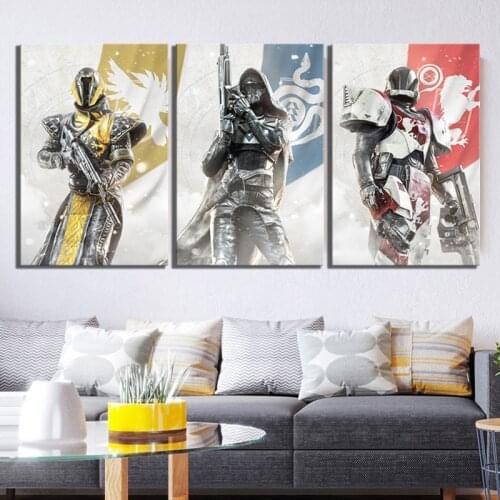 Canvas HD Prints Pictures Wall Artwork 3 Pcs Destiny 2 Guardians Game Painting Home Decor Modular Poster Living Room Framework