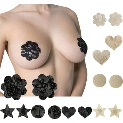 5 Pairs Lace Breast Nipple Petal Pasties Cover Nude Bra Self Adhesive Sticker