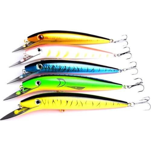 5PCS Big Minnow Wobblers Fishing lure 19.7cm/47g Sea Isca Jerkbait Artificial Deep Diver Bass Hard Bait With Treble Hooks
