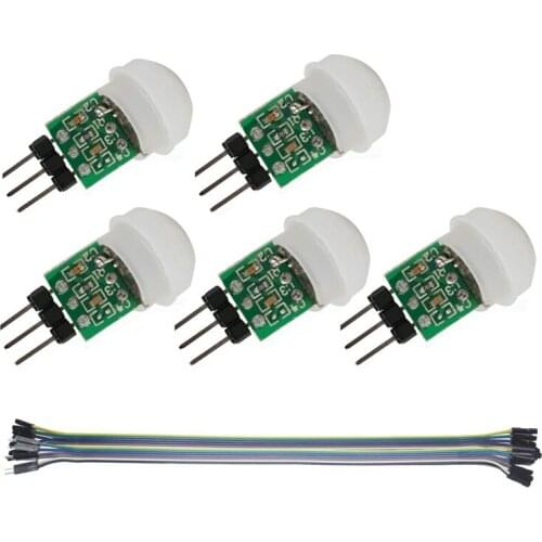 5PACK IR Human Sensor AM312 Mini Detector Module HC-SR312 Pyroelectric Infrared PIR Motion Automatic Detector