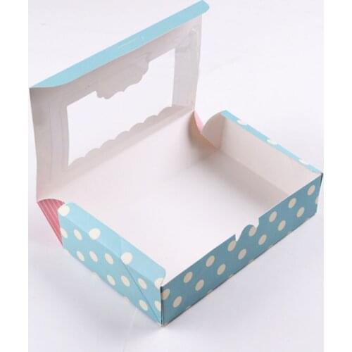 500pcs 21.5*13.5*5cm Vintage Packaging White cardboard Paper Wave window Box For Candy\Cake\Dessert \party Packing boxes