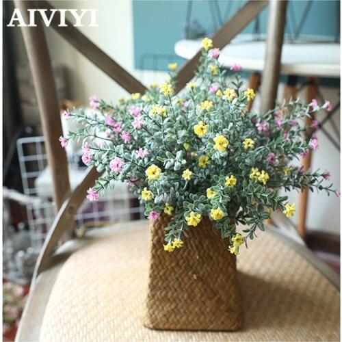 7 forks small winter plum gypsophila wedding autumn Desktop party garden home decor artificial flowers wall christmas decoration