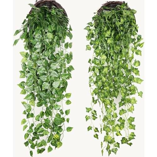 90cm Artificial Plants Ivy Leaf Garland Fake Foliage Home Garden Wall Hanging Vine Leaves Green Plants Wedding Party Decor
