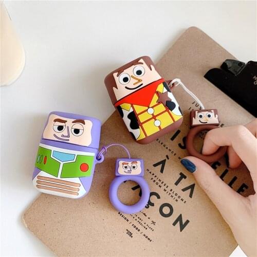 Cartoon Bath WoodyAirPods2 wireless headset protective cover silicone anti-fall soft shell