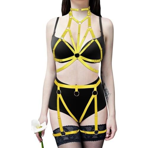 Full Body Bondage Fetish Underwear Women Hanging Neck Harness Set Bdsm Straps Binding Belt Sexy Erotic Lingerie For Couples