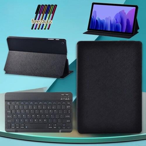 Case for Samsung Galaxy Tab A7 T500/T505 10.4 Inch PU Leather Stand Cover Case + Wireless Bluetooth Keyboard + Free Stylus