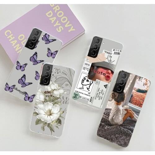 Phone Case For Samsung Galaxy S21 5G S 21 plus ultru case coque cute clear soft bumper Silicone TPU Back Cover On for Galaxy S21