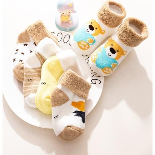 5 pair High Quality Thicken Cartoon Comfort Cotton Newborn Socks Kids Boy New Born Baby Girl Socks Infantil Socks