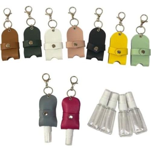 30ml Portable Hand Sanitizer Spary Bottle Keychain Holder Cleanser Cosmetic Container Removable Travel Cover Set Gel Bottle