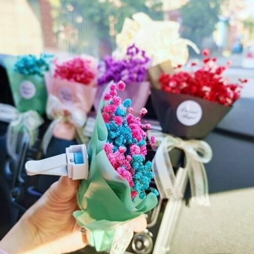 Gypsophila Dry Flower Car Air Freshener Creative Bouquet Car Air Vent Clip Fragrance Clip Auto Accessories Interior Perfume Gift