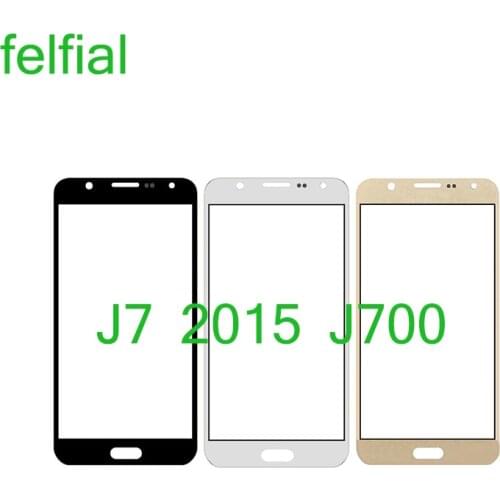J700 For Samsung Galaxy J7 2015 J700 J700F J700FN J700M J700H SM-J700F Touch Screen Front Panel Glass Lens Outer LCD Replacement