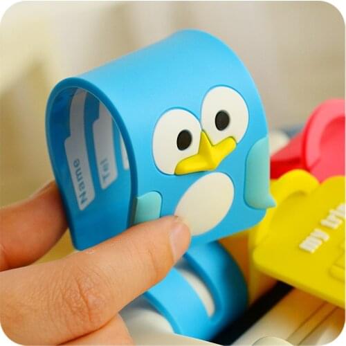 Creative Silicone Cartoon Name Card Cute Boarding Pass Label Travel Case Tag Check-in Listing