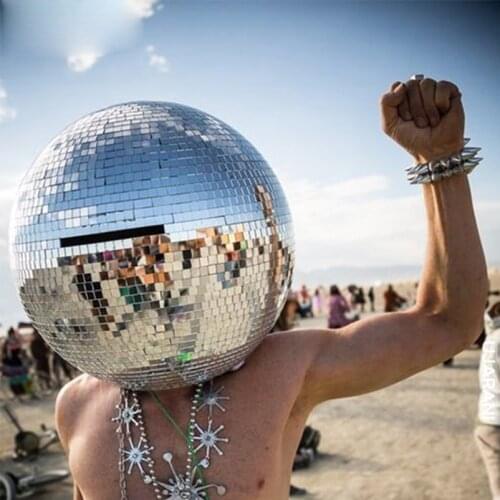 Disco Mirror ball helmet mask mirror costume for DJ nightclub musical festival dance party mirror man show mirror